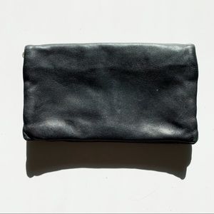 Ann Taylor Fold Over Leather Clutch